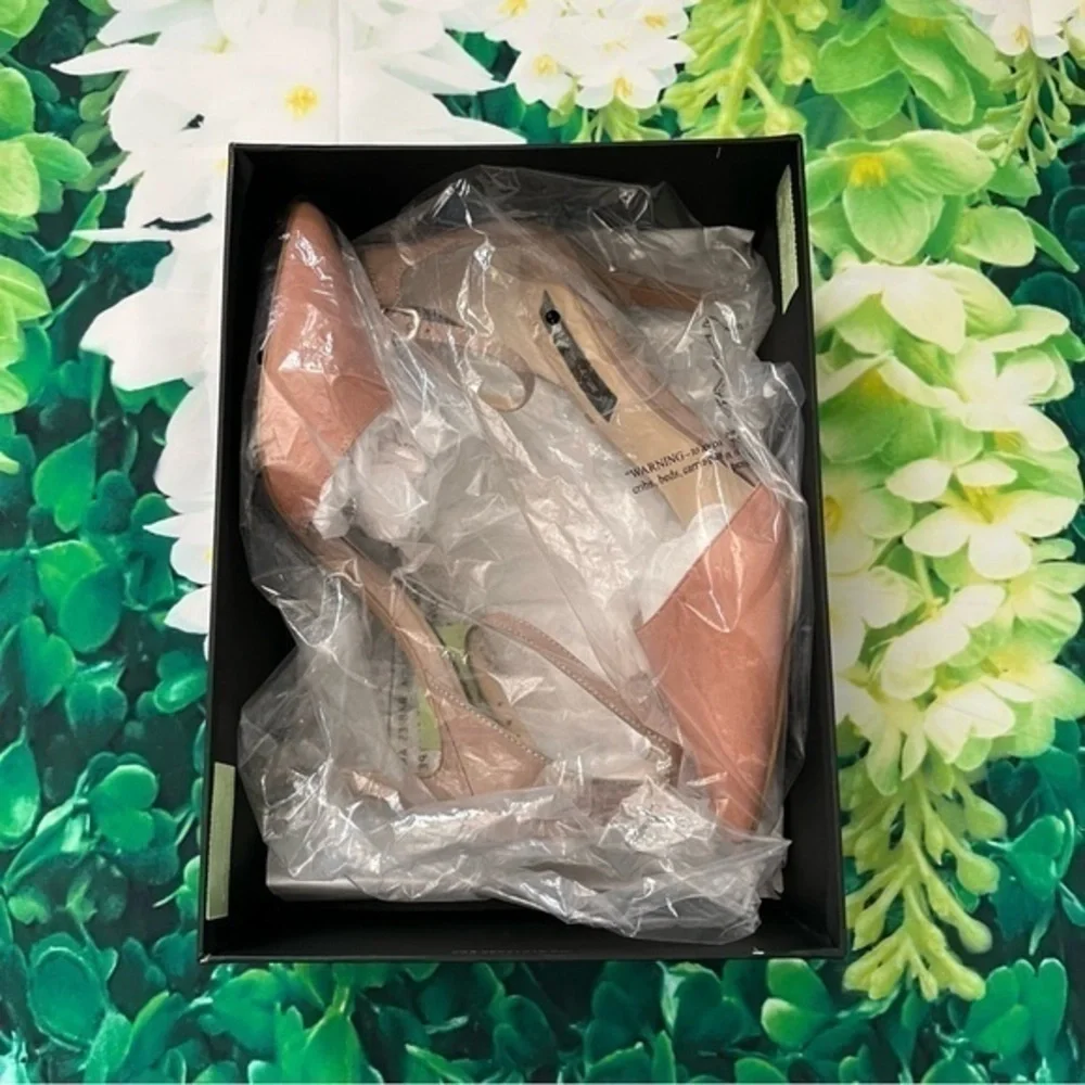 Steven By Steve Madden Anibell Peach Pink Leather Point Toe Heels Size 8.5